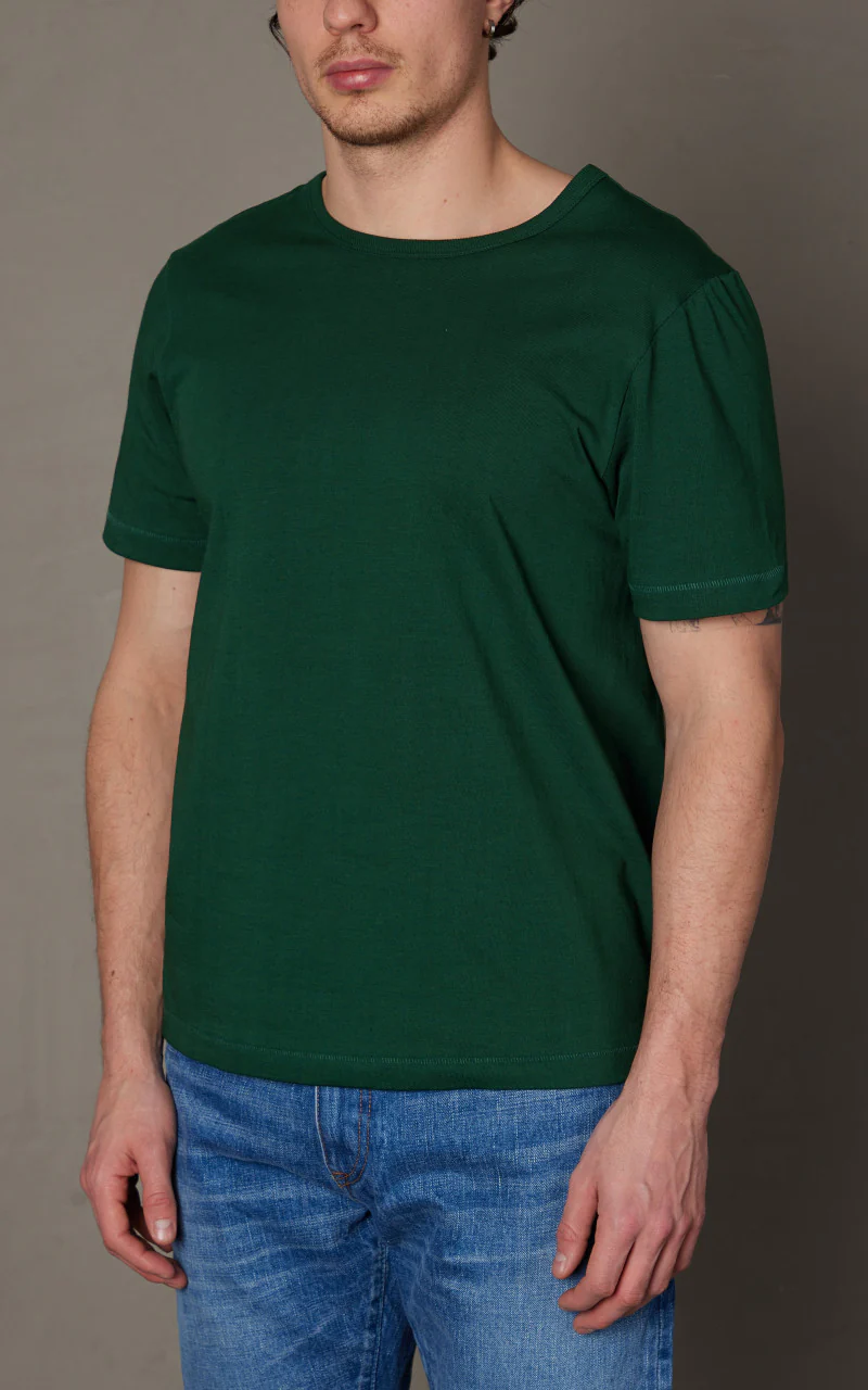 Merz b. Schwanen 215 Heavyweight Crew Neck Tee Classic Green - Image 4