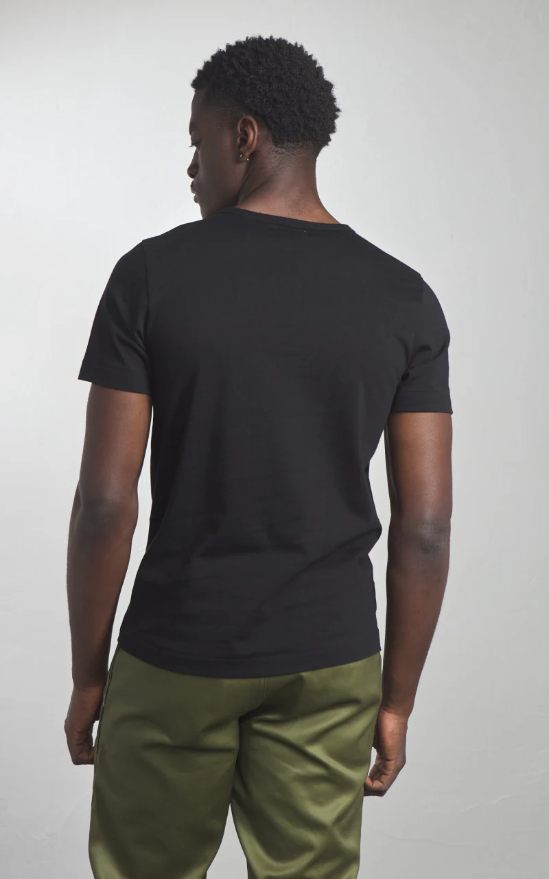 Merz b. Schwanen 215 Heavyweight Crew Neck Tee Deep Black - Image 4