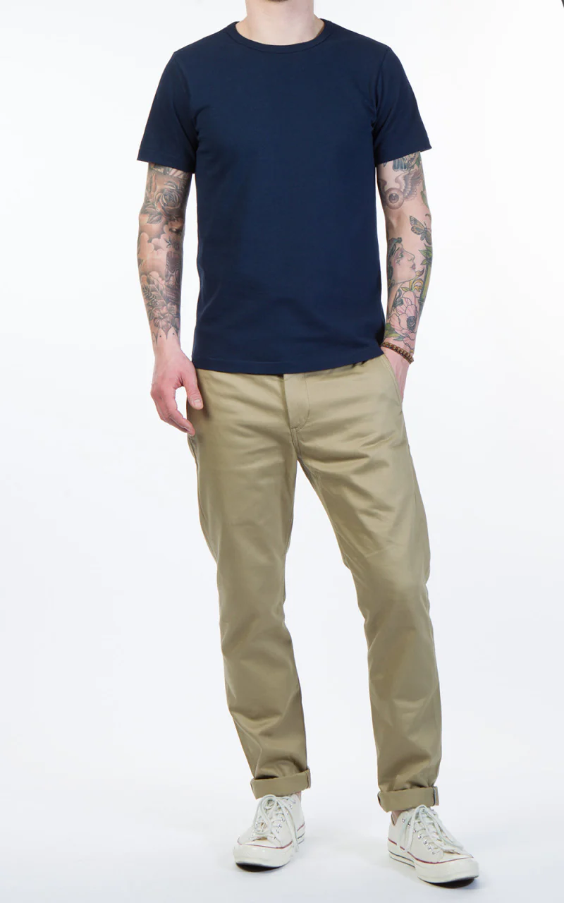 Merz b. Schwanen 215 Heavyweight Crew Neck Tee Ink Blue - Image 2