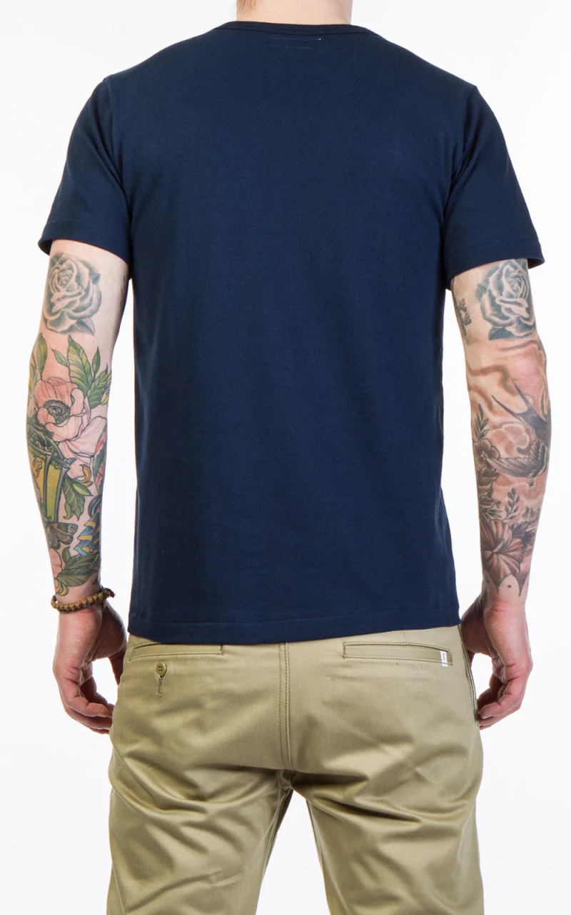 Merz b. Schwanen 215 Heavyweight Crew Neck Tee Ink Blue - Image 4
