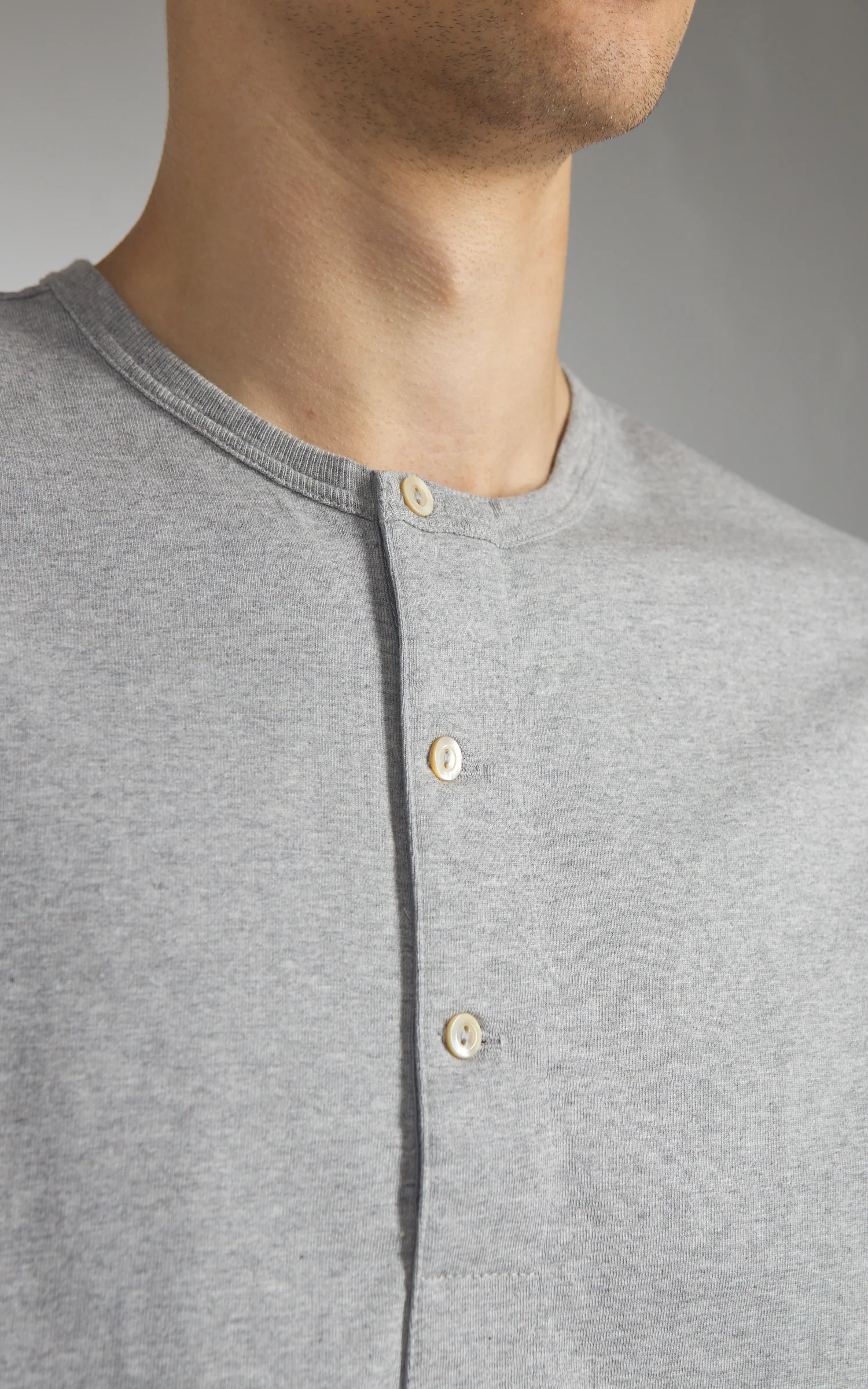 Merz b. Schwanen 2M06 Vintage Machine Refined Longsleeve Grey Melange - Image 4