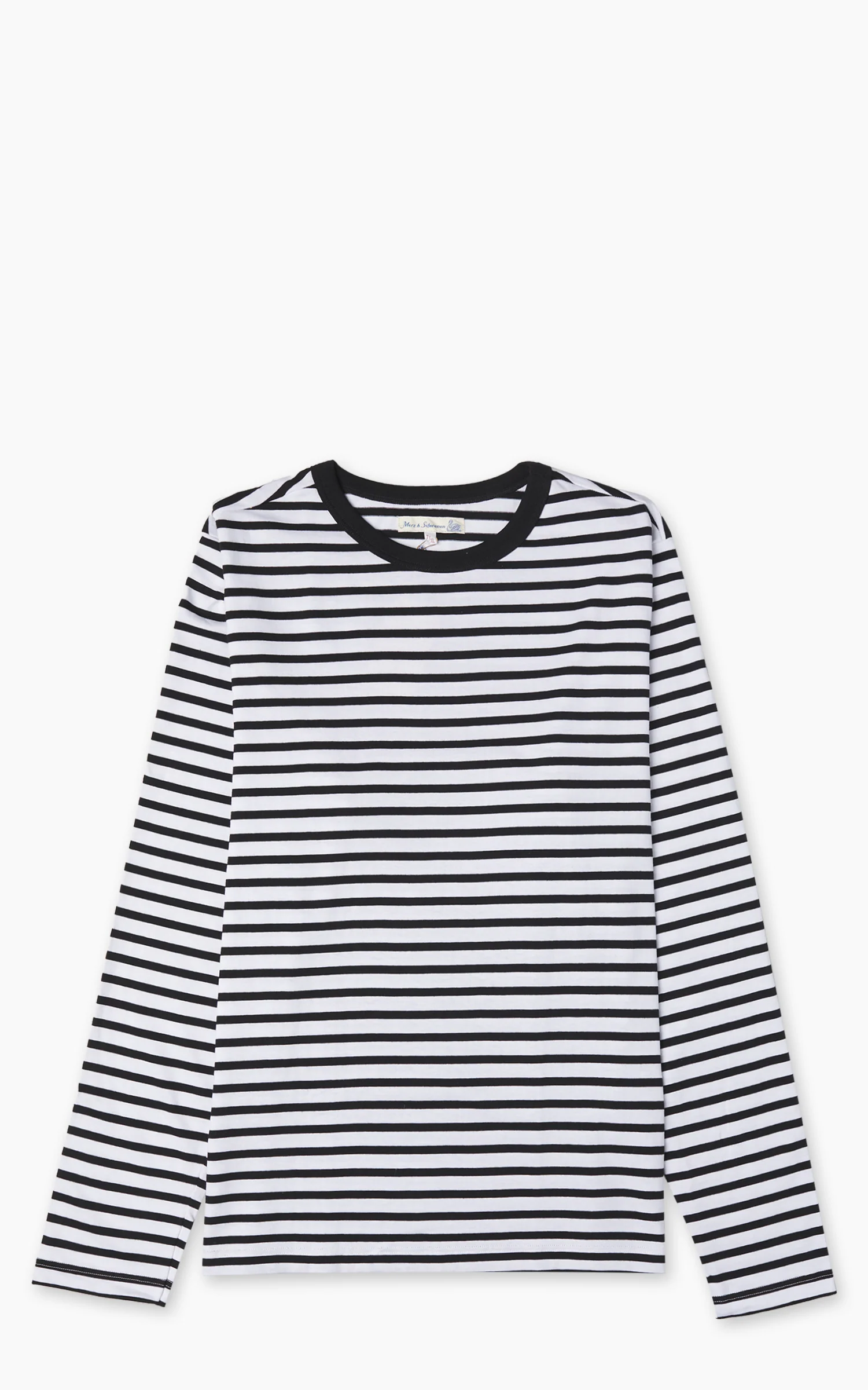 Merz b. Schwanen 2M18 Loopwheeled Longsleeve T-Shirt Black/White