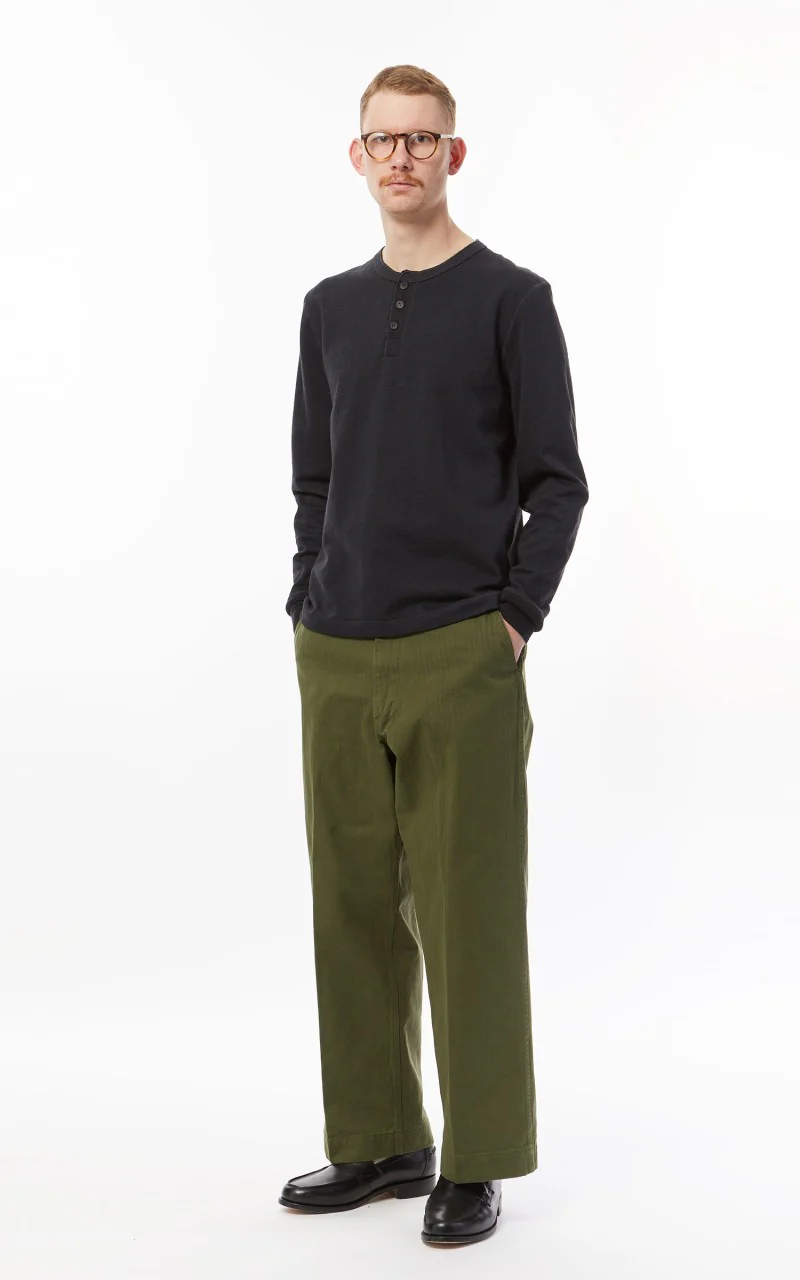 Merz b. Schwanen 2S04 Heavyweight Sweater Crew Charcoal - Image 3