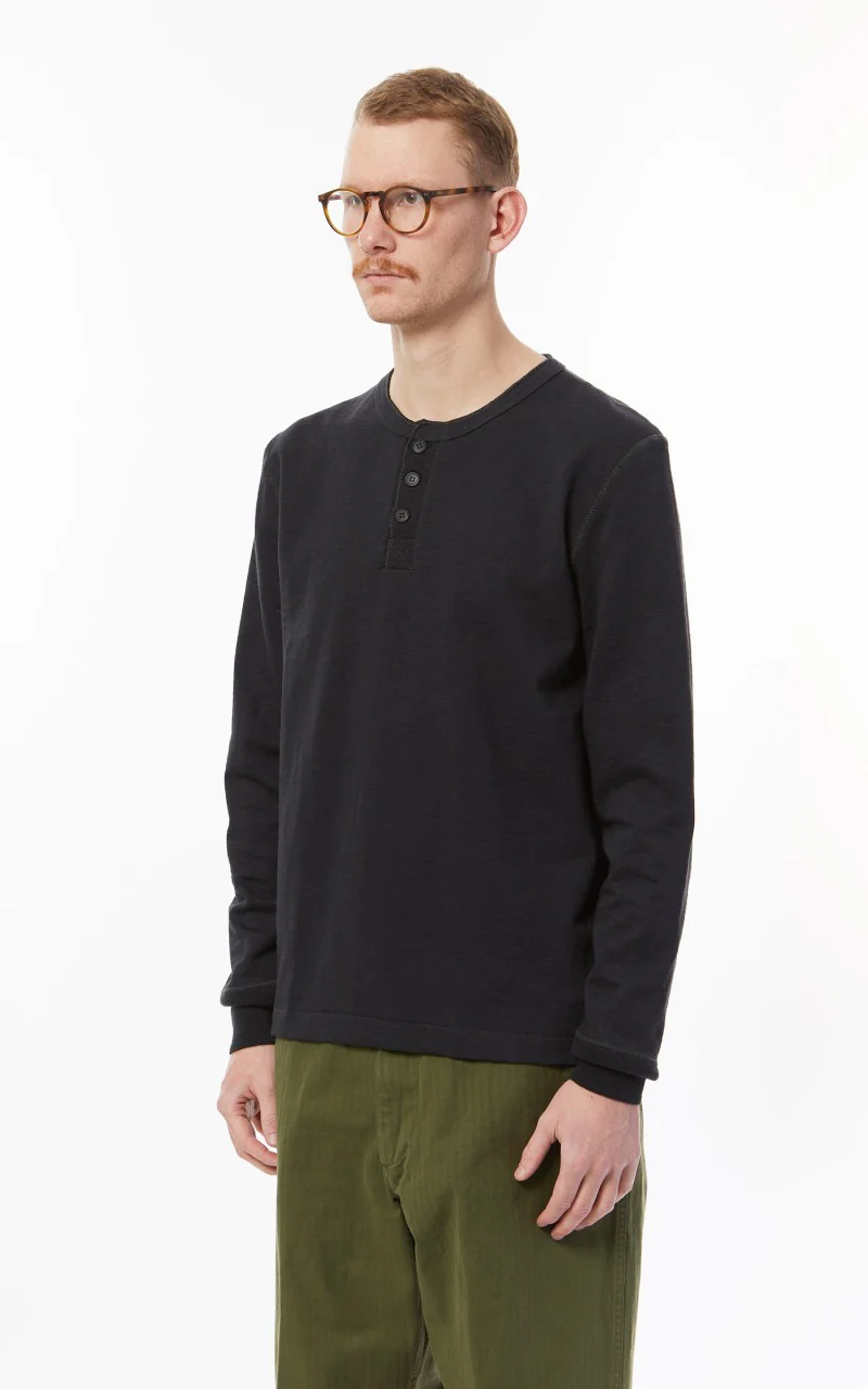 Merz b. Schwanen 2S04 Heavyweight Sweater Crew Charcoal - Image 4
