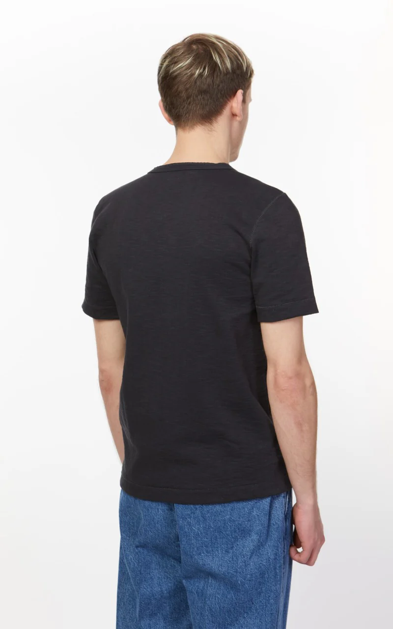 Merz b. Schwanen 2S04SL Heavyweight Henley Charcoal - Image 5
