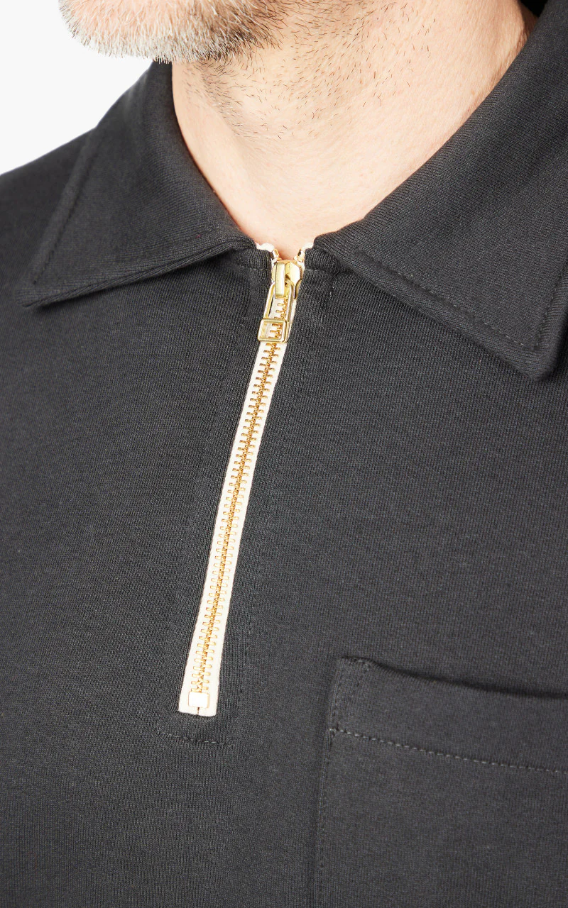 Merz b. Schwanen 342Z Half Zip Sweatshirt Charcoal - Image 5