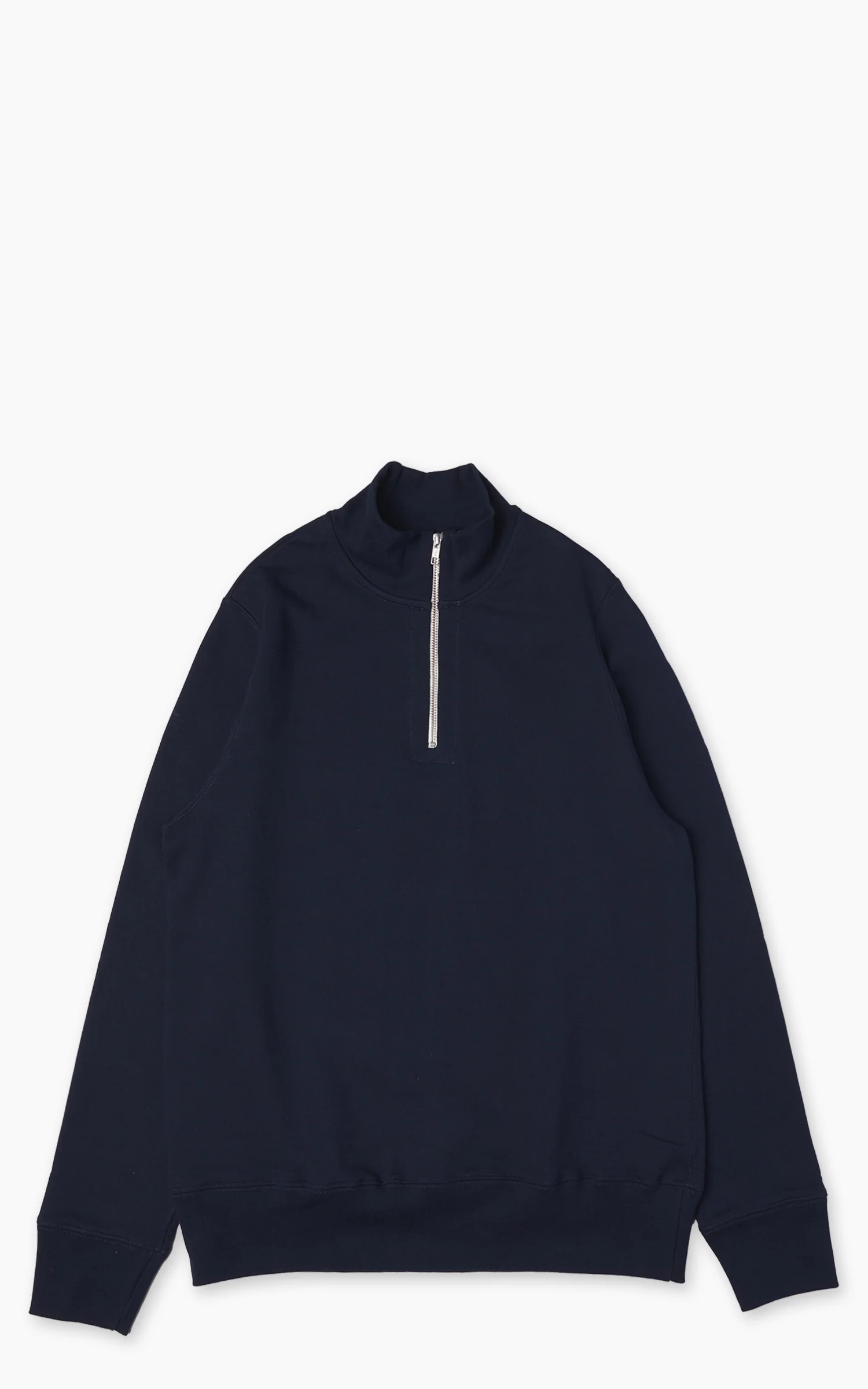 Merz b. Schwanen 343Z Sweatshirt Half Zip Mock Neck Ink Blue