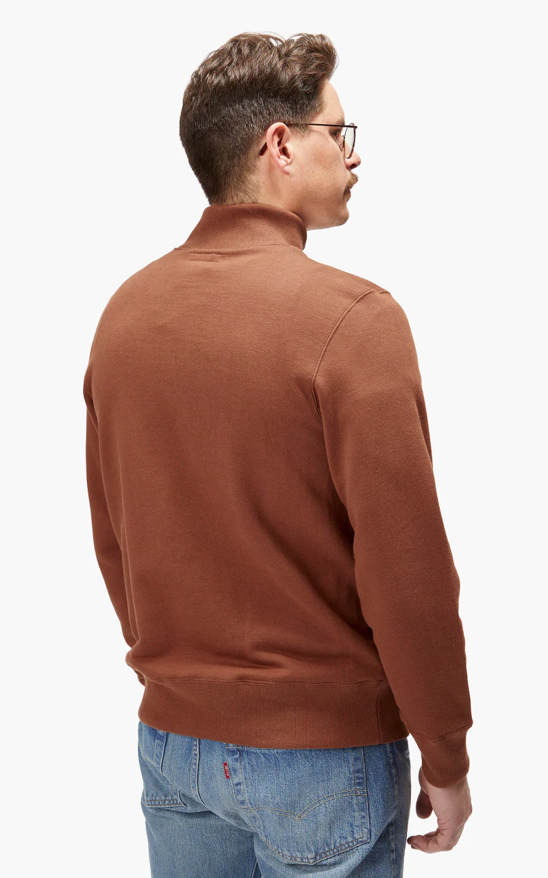 Merz b. Schwanen 343Z Sweatshirt Half Zip Mock Neck Tan - Image 6