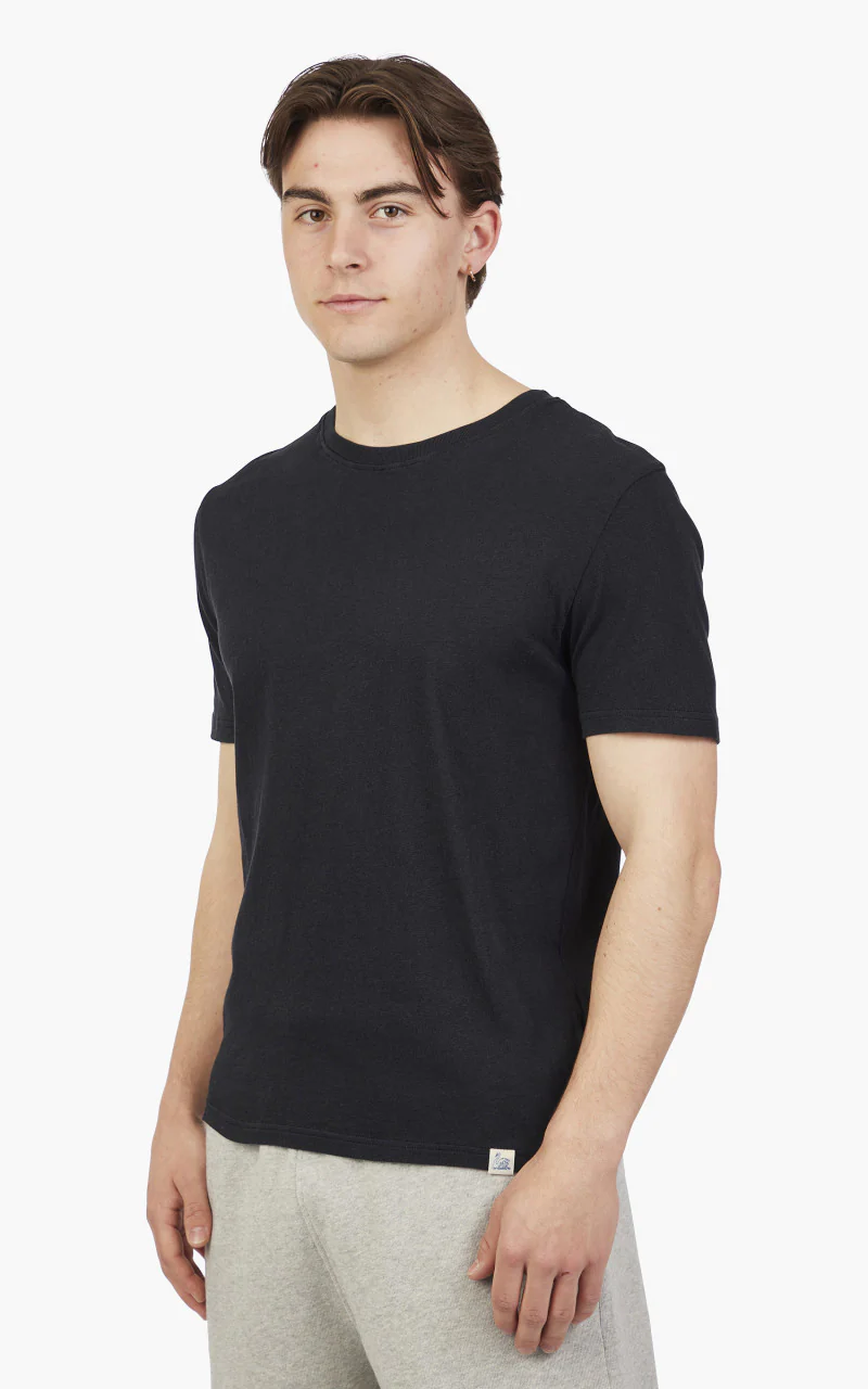 Merz b. Schwanen CT02VJ Crew Neck Tee Charcoal - Image 4