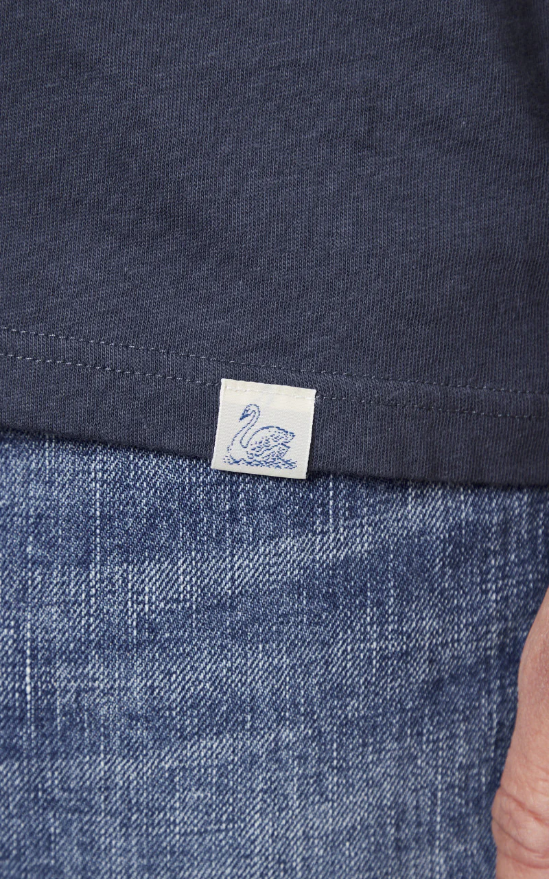 Merz b. Schwanen CT02VJ Crew Neck Tee Denim Blue - Image 6