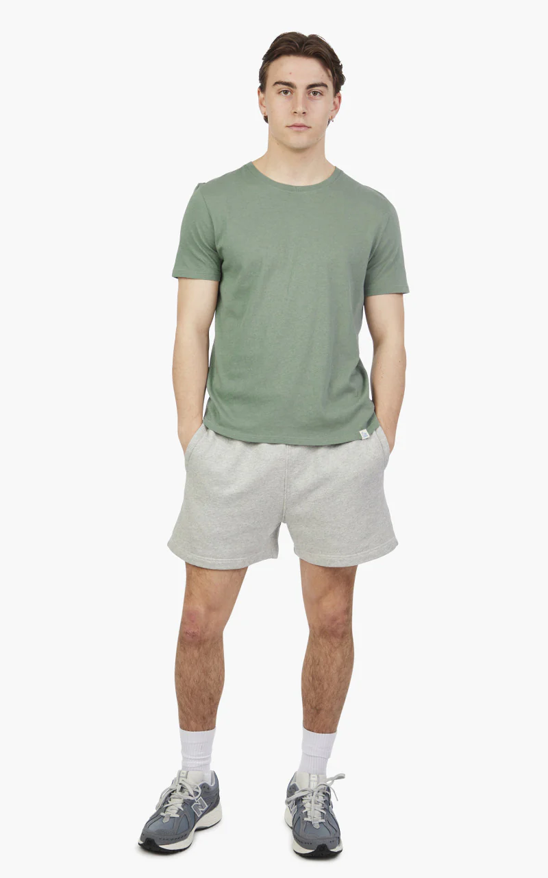 Merz b. Schwanen CT02VJ Crew Neck Tee Green Stone - Image 2