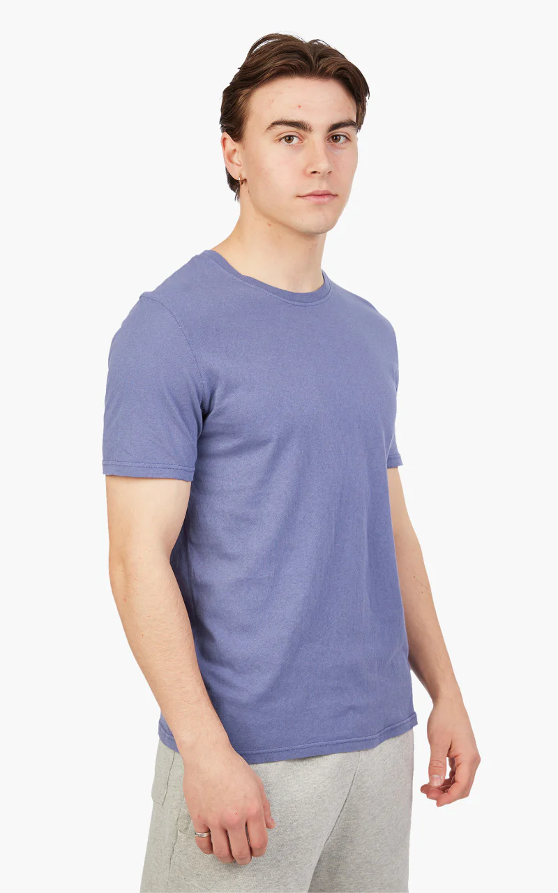 Merz b. Schwanen CT02VJ Crew Neck Tee Purple Blue - Image 5
