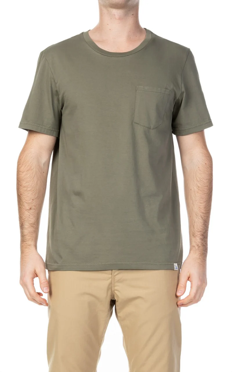Merz b. Schwanen CTP01 Crew Neck Pocket Tee Army - Image 2
