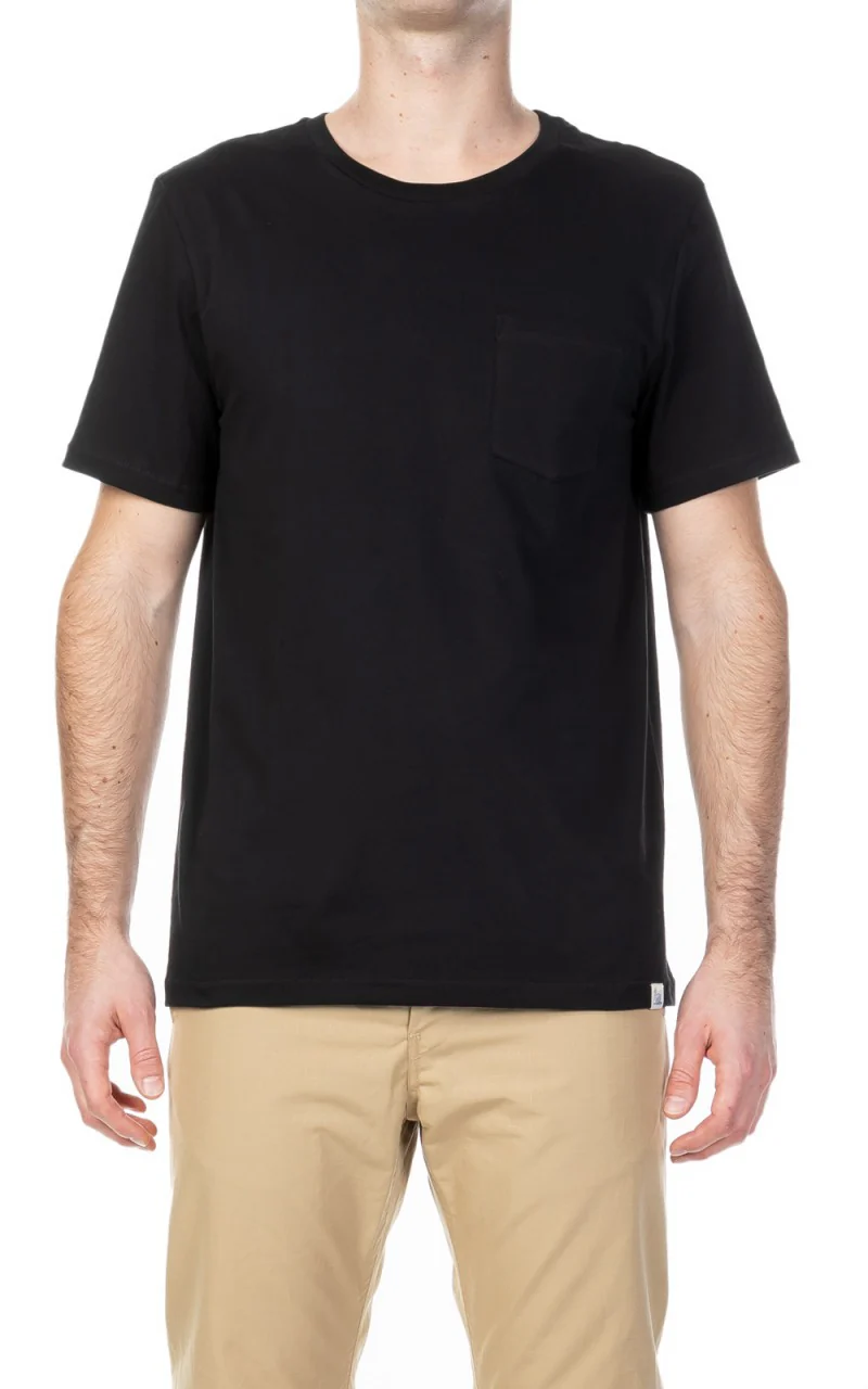 Merz b. Schwanen CTP01 Crew Neck Pocket Tee Deep Black - Image 3