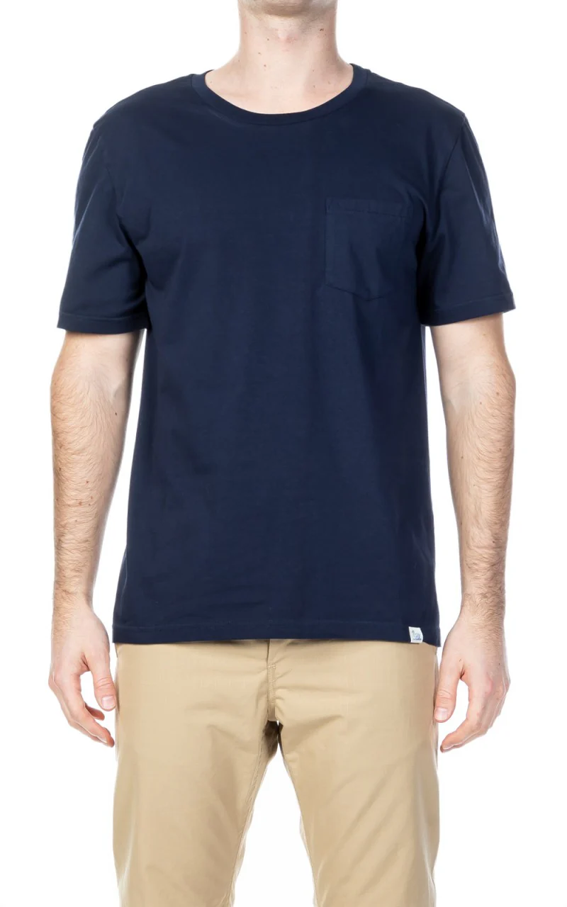 Merz b. Schwanen CTP01 Crew Neck Pocket Tee Deep Blue - Image 3