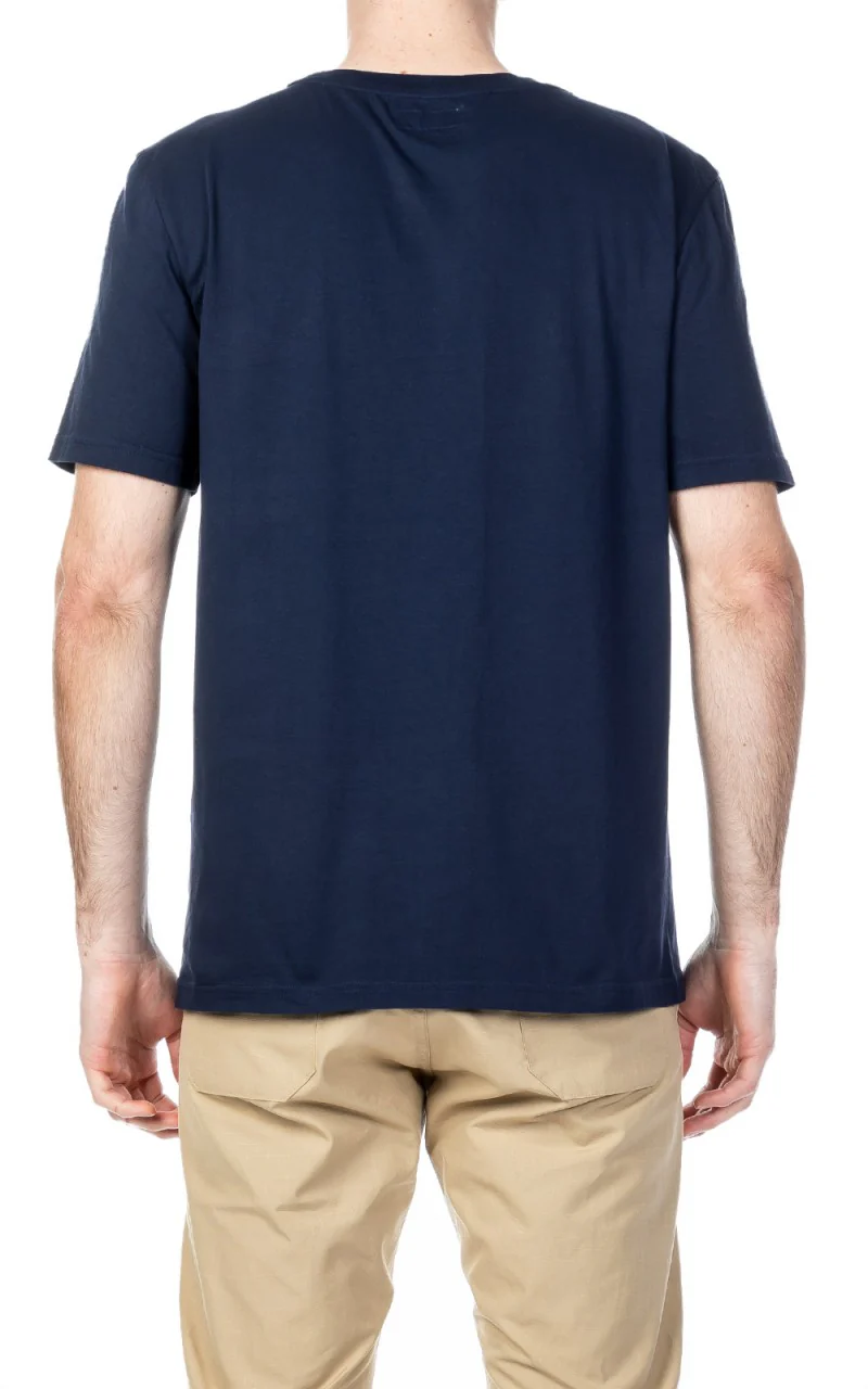 Merz b. Schwanen CTP01 Crew Neck Pocket Tee Deep Blue - Image 4