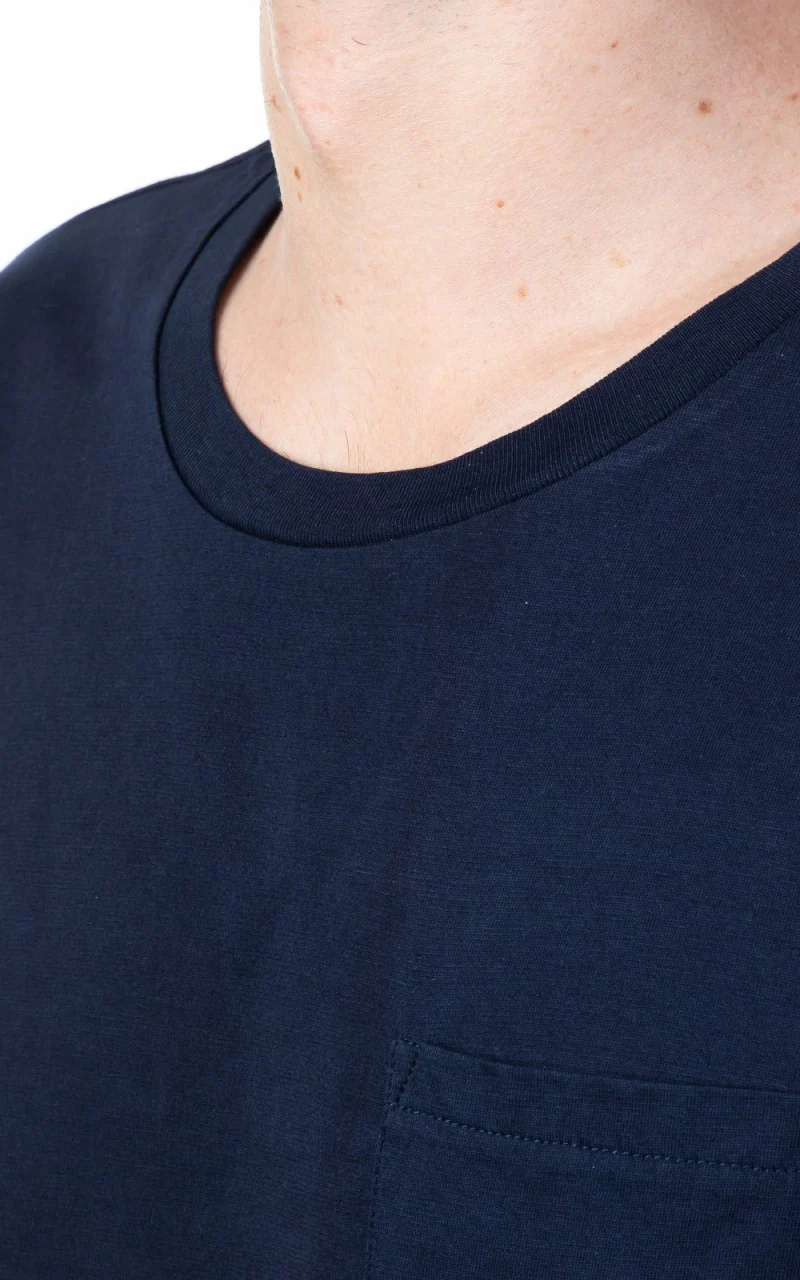 Merz b. Schwanen CTP01 Crew Neck Pocket Tee Deep Blue - Image 5