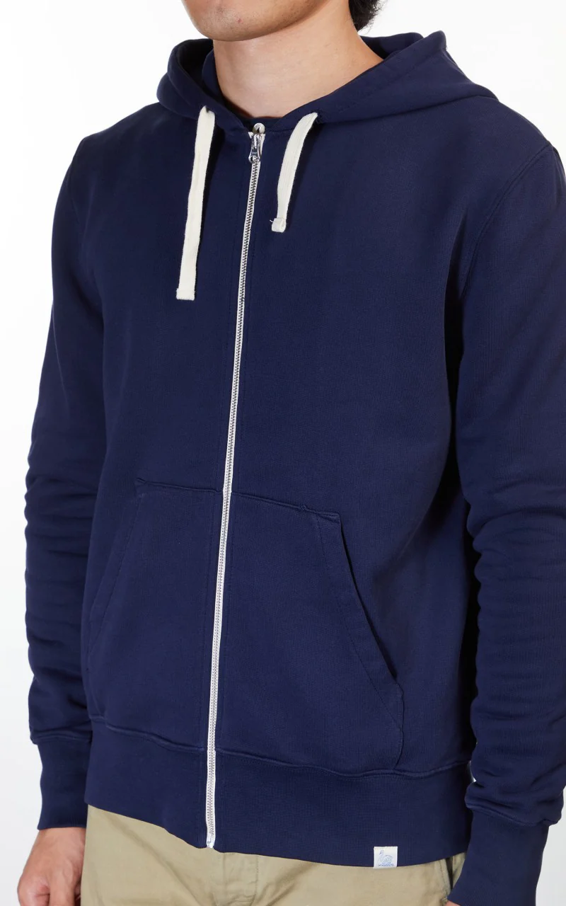 Merz b. Schwanen HDJKT01 Hooded Zip Jacket Deep Blue - Image 5