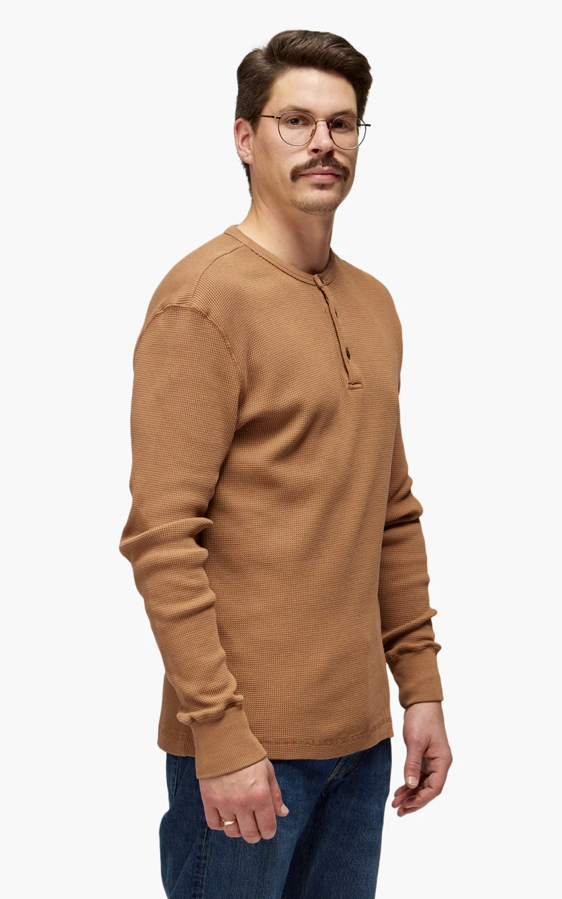 Merz b. Schwanen HENWA01 Waffle Henley Amber - Image 5