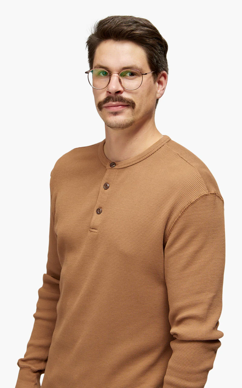 Merz b. Schwanen HENWA01 Waffle Henley Amber - Image 7