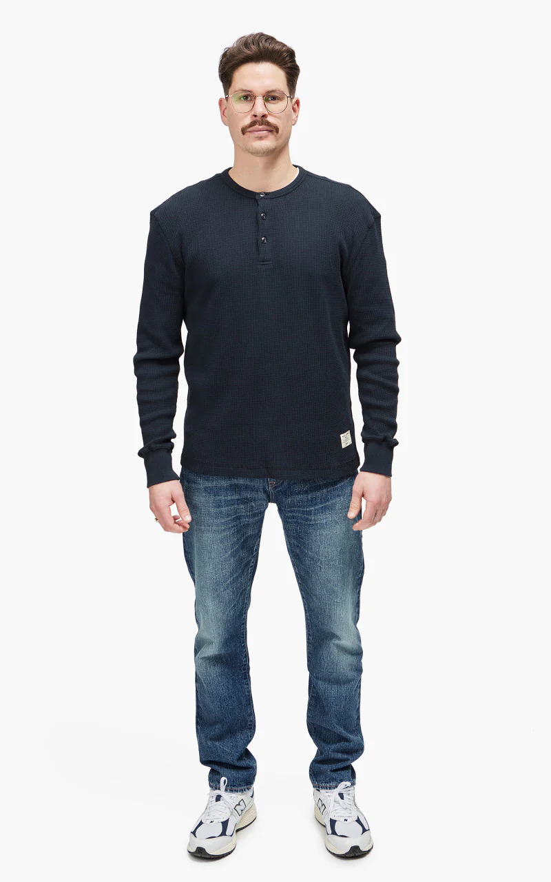 Merz b. Schwanen HENWA01 Waffle Henley Charcoal - Image 2