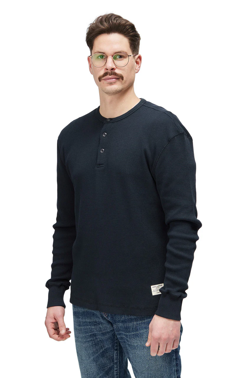 Merz b. Schwanen HENWA01 Waffle Henley Charcoal - Image 4
