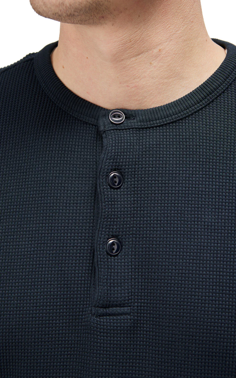 Merz b. Schwanen HENWA01 Waffle Henley Charcoal - Image 8