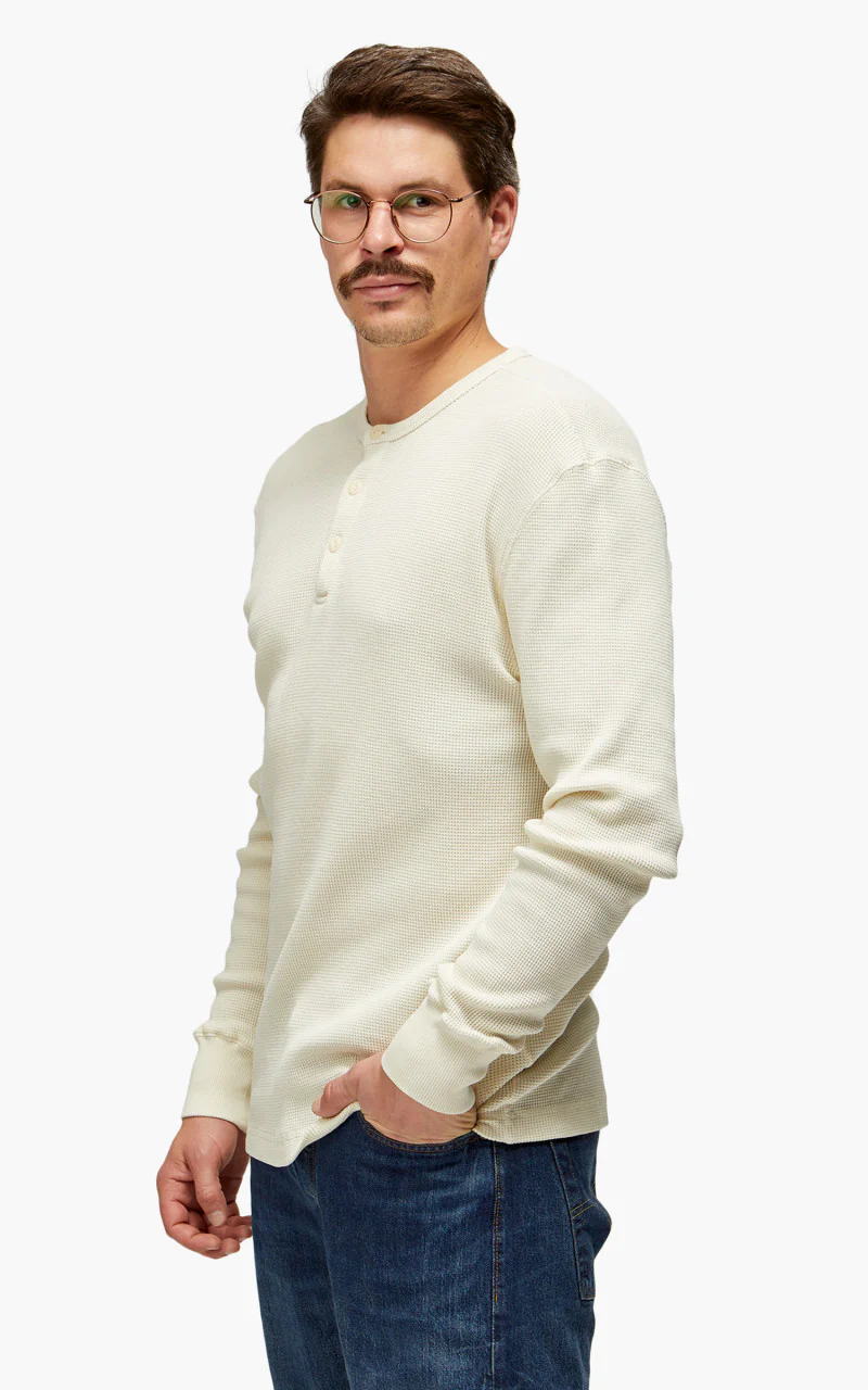 Merz b. Schwanen HENWA01 Waffle Henley Oat - Image 4