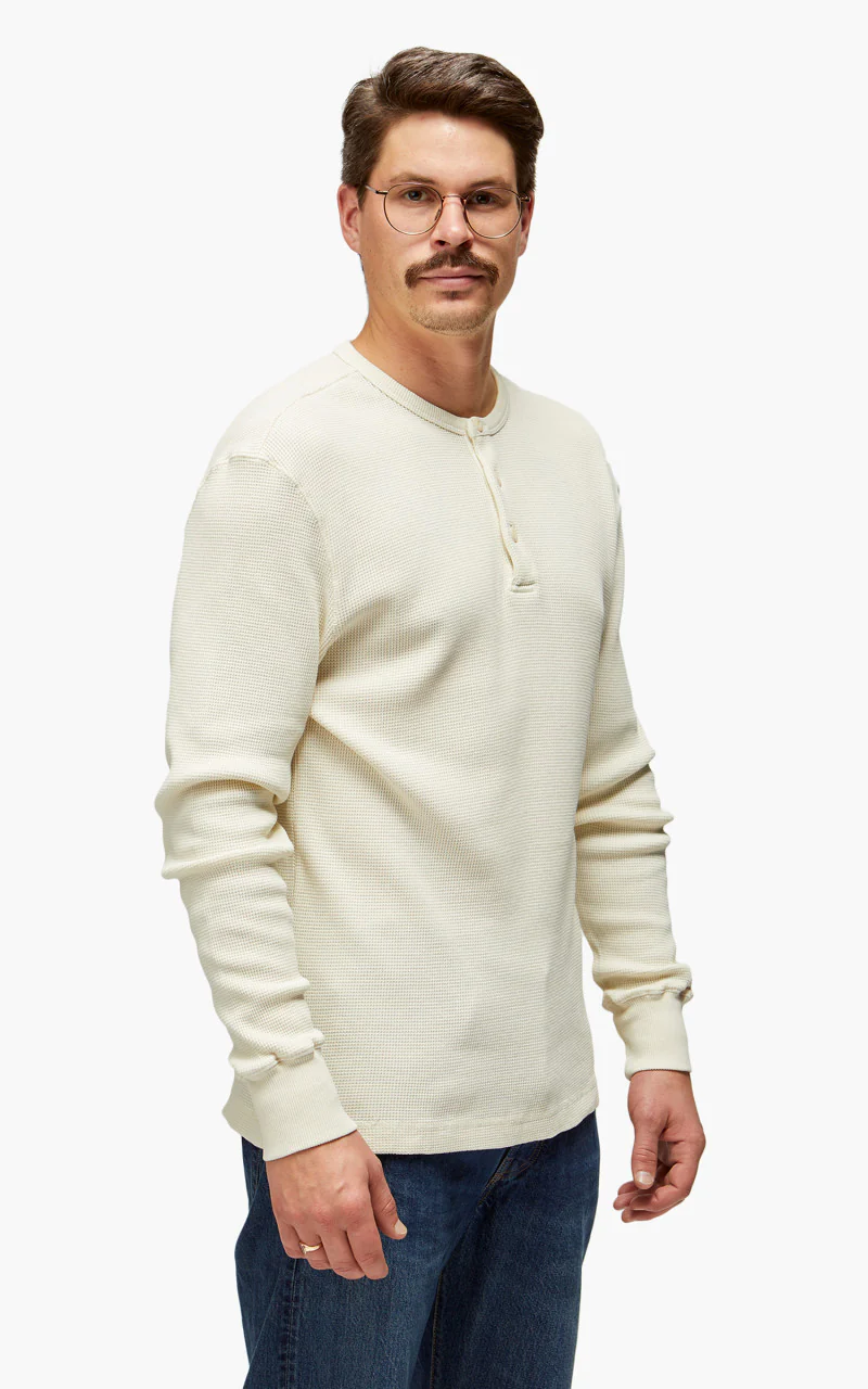 Merz b. Schwanen HENWA01 Waffle Henley Oat - Image 5