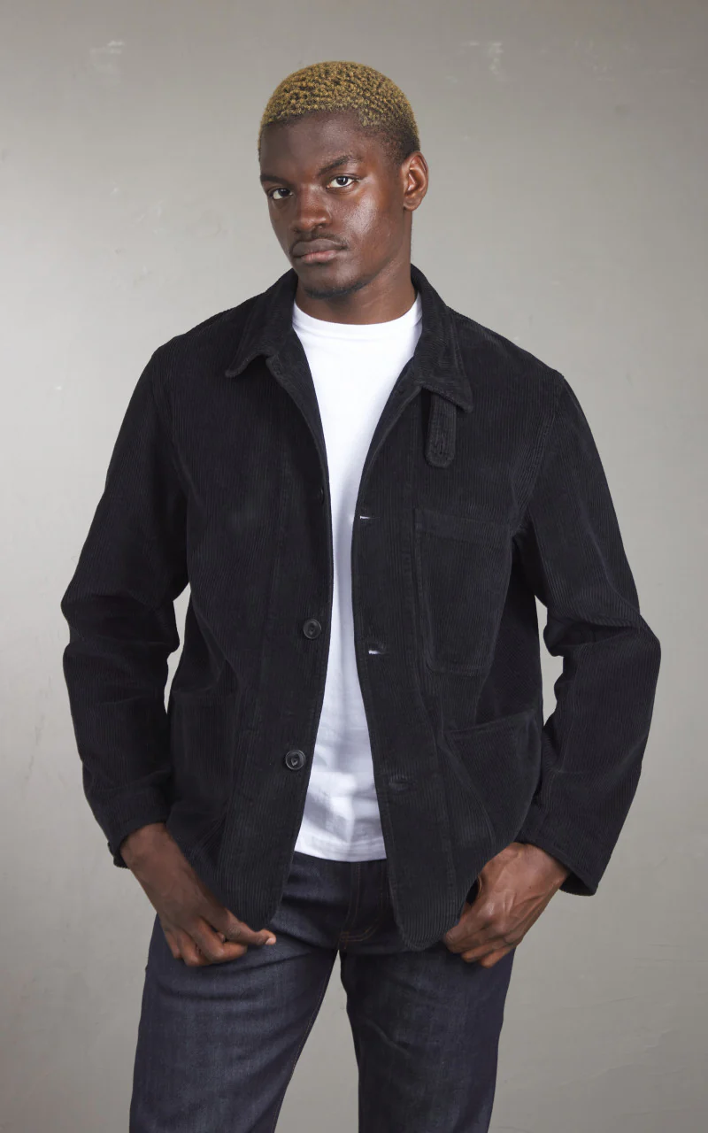 Merz b. Schwanen JKT03C Corduroy Jacket Deep Black - Image 2