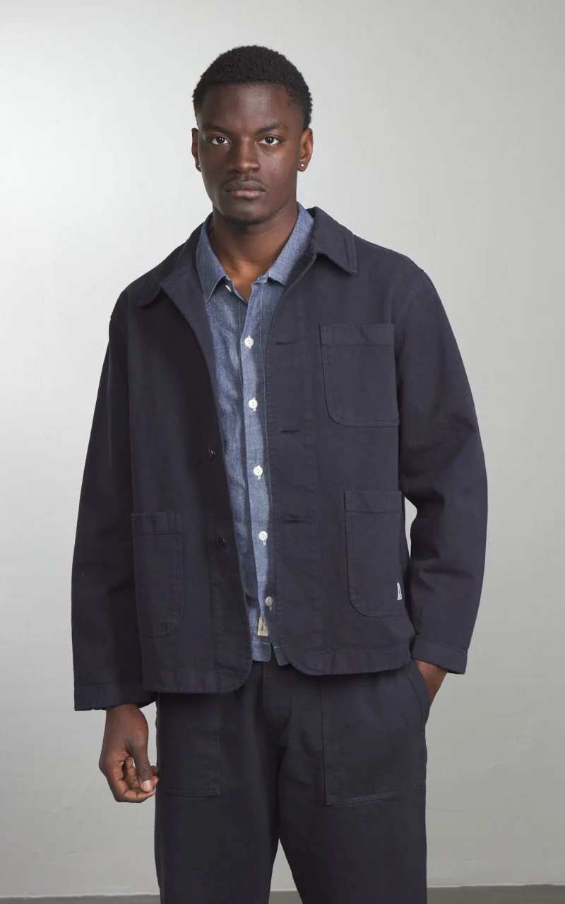 Merz b. Schwanen JKT05 Broken Twill Jacket Charcoal - Image 3