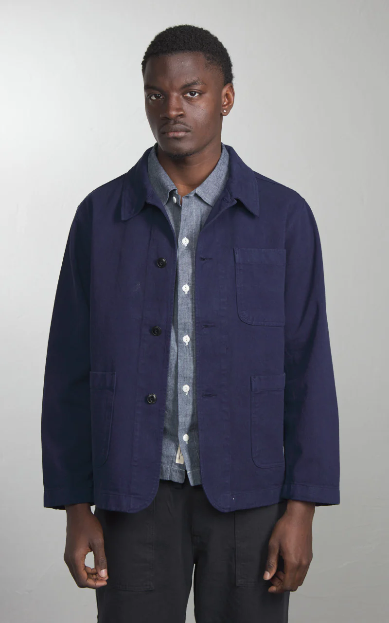 Merz b. Schwanen JKT05 Broken Twill Jacket Ink Blue - Image 2
