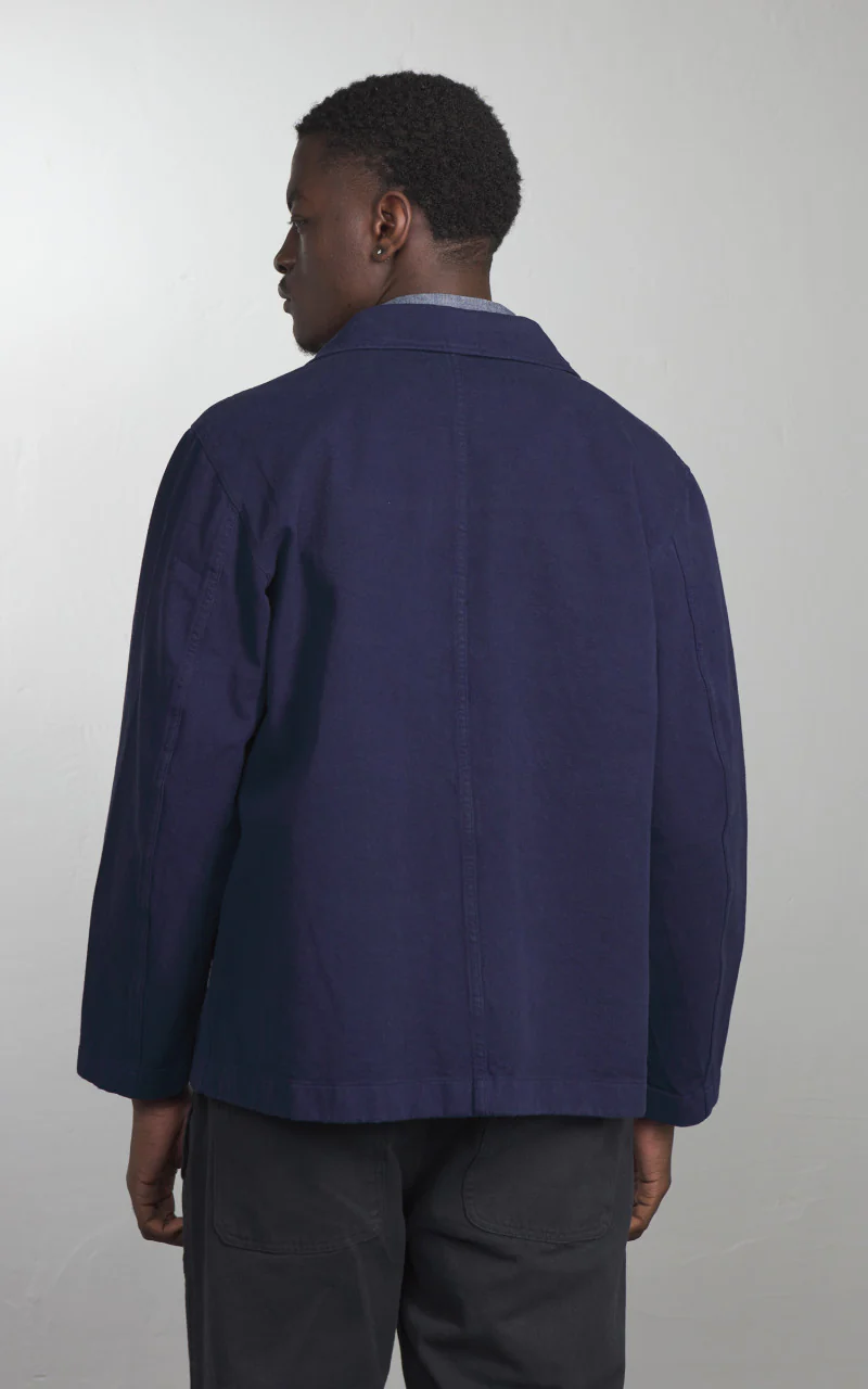 Merz b. Schwanen JKT05 Broken Twill Jacket Ink Blue - Image 3