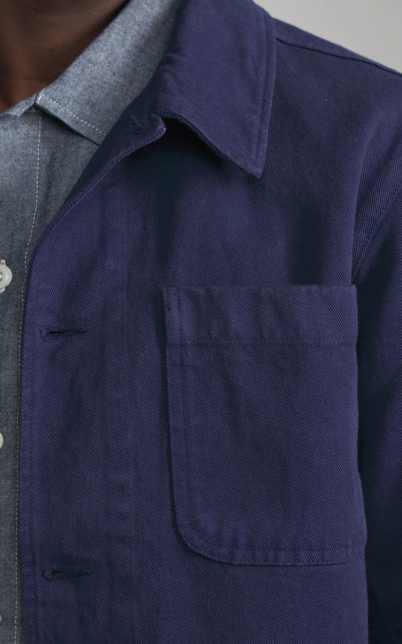 Merz b. Schwanen JKT05 Broken Twill Jacket Ink Blue - Image 6