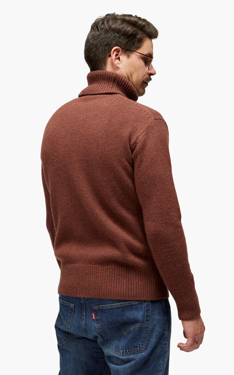 Merz b. Schwanen LOCT01 Roll Neck Pullover Chestnut - Image 3