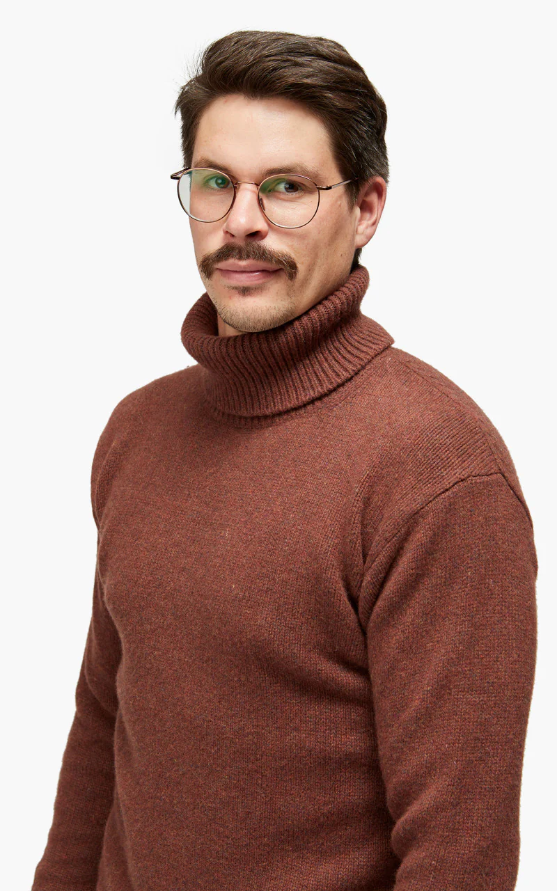 Merz b. Schwanen LOCT01 Roll Neck Pullover Chestnut - Image 4
