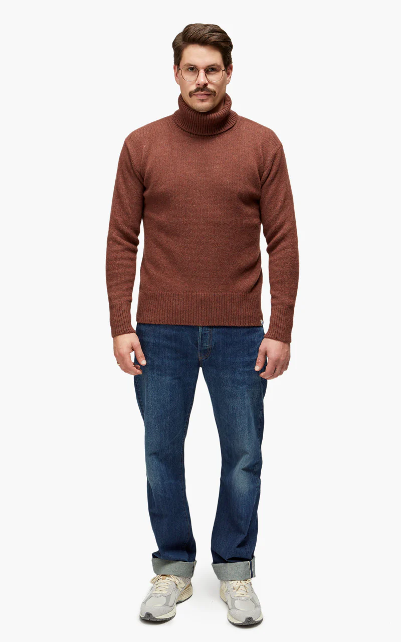 Merz b. Schwanen LOCT01 Roll Neck Pullover Chestnut - Image 6