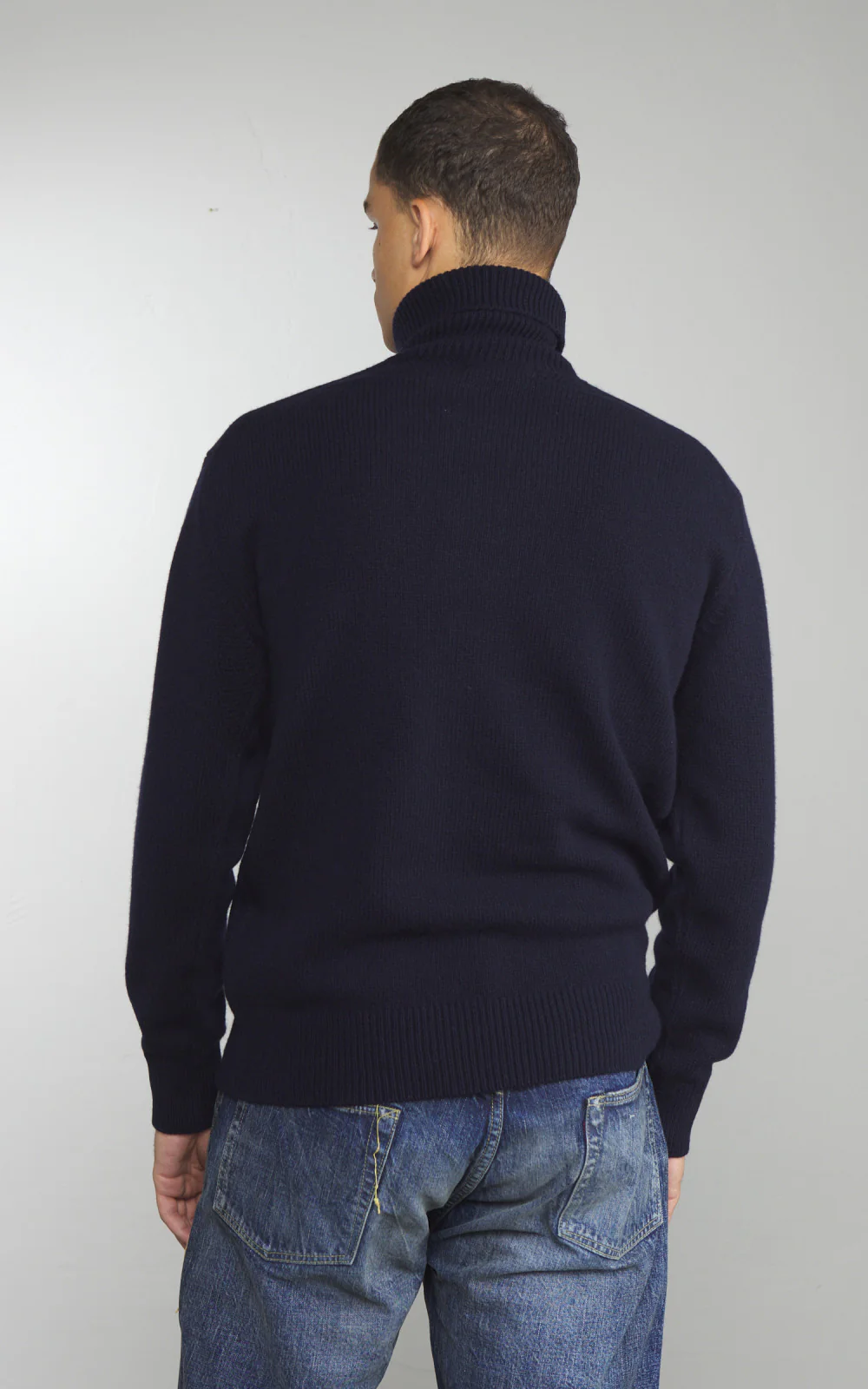 Merz b. Schwanen LOCT01 Roll Neck Pullover Wool Dark Navy - Image 5