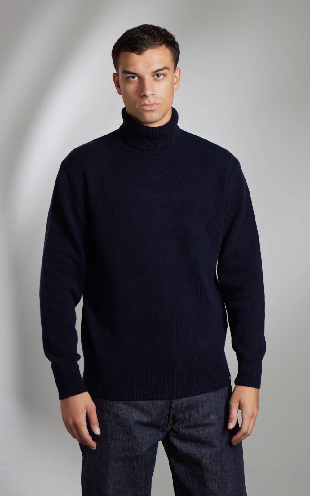 Merz b. Schwanen LOCT01 Roll Neck Pullover Wool Dark Navy - Image 6