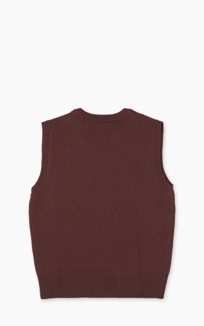 Merz b. Schwanen LOVE03 Merino Cashmere Vest Bark Brown - Image 3