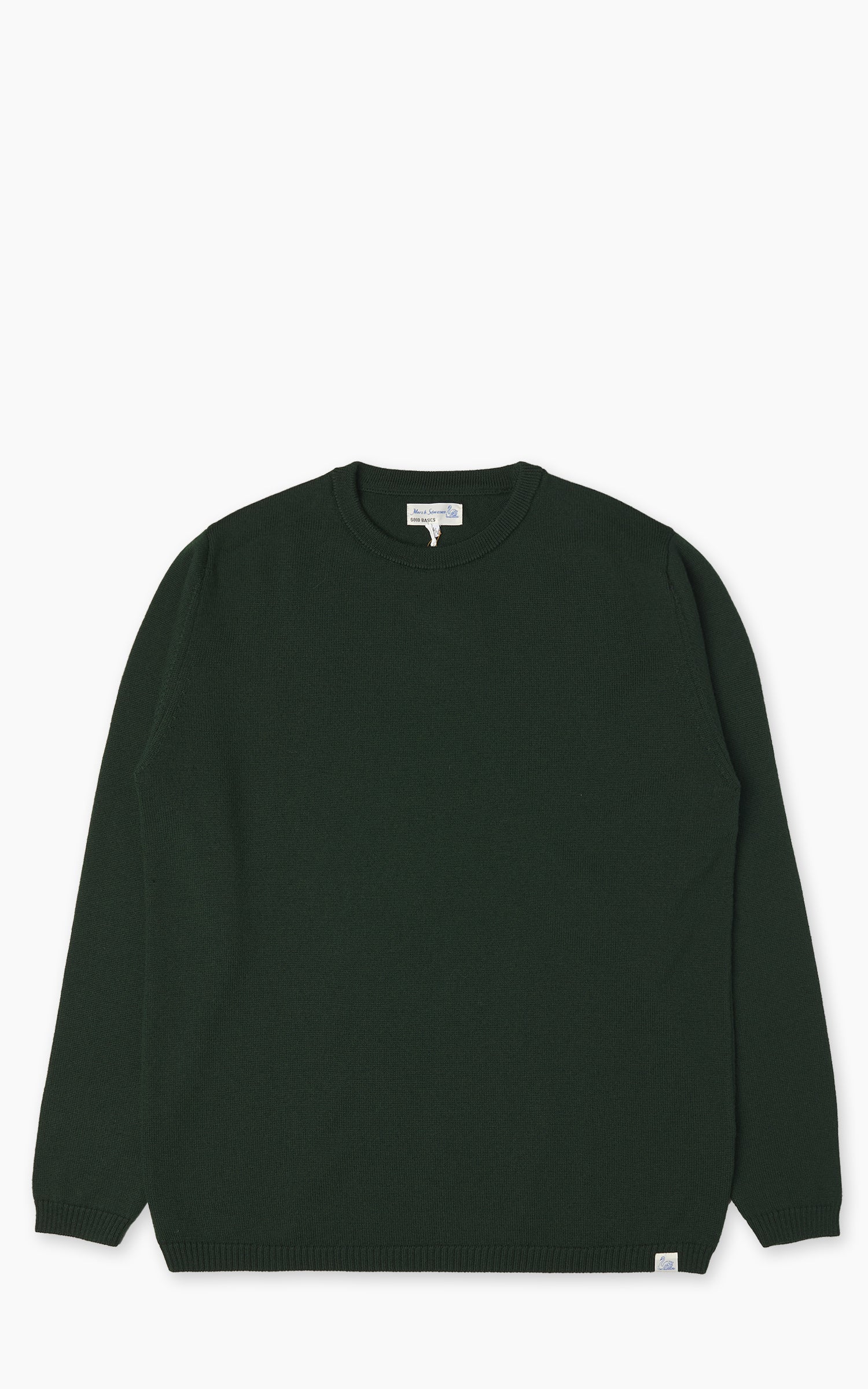 Merz b. Schwanen MWRC01 Classic Crew Merino Wool Pullover Forest