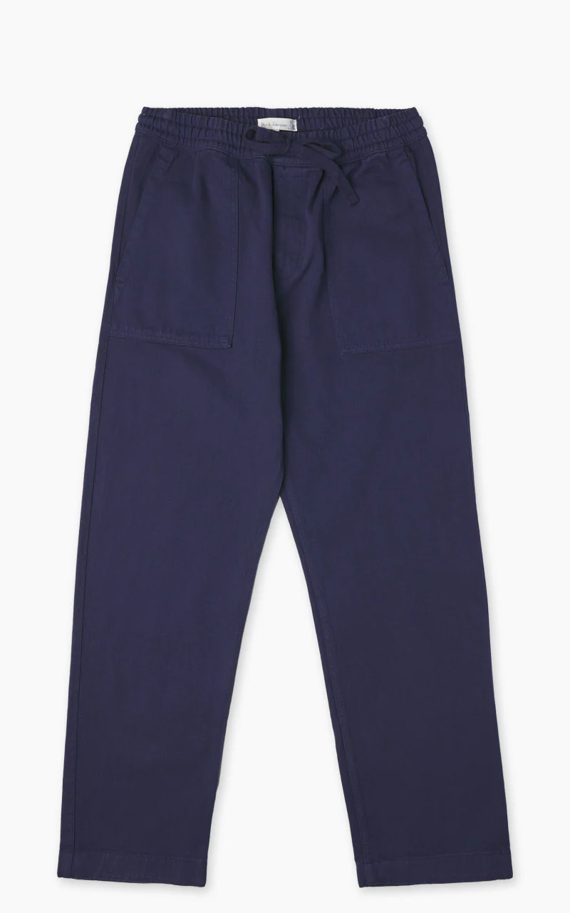Merz b. Schwanen PANTS05 Broken Twill Drawstring Pants Ink Blue