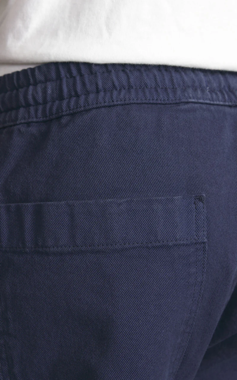 Merz b. Schwanen PANTS05 Broken Twill Drawstring Pants Ink Blue - Image 4
