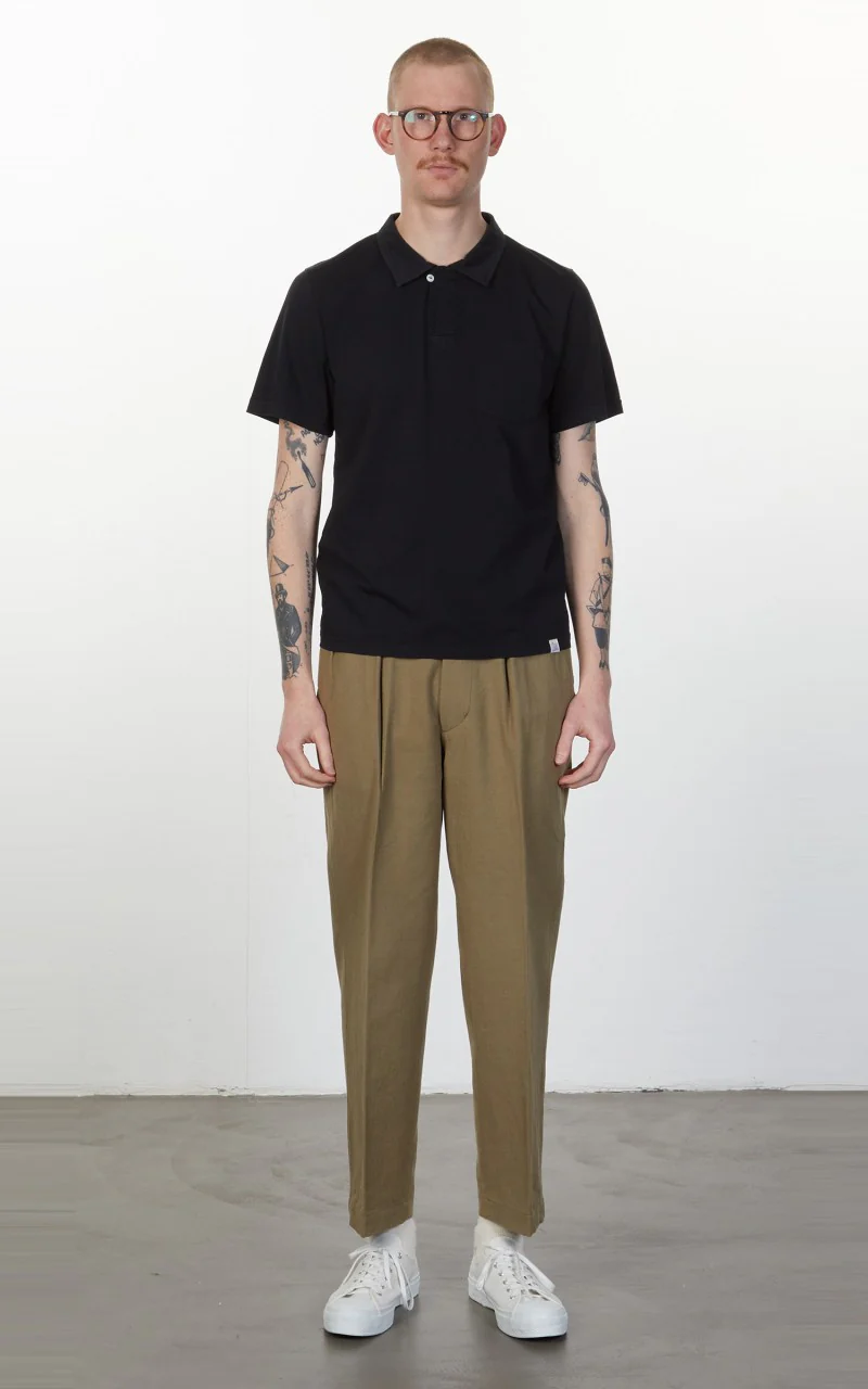 Merz b. Schwanen PLP02 Polo Pocket Shirt Deep Black - Image 2