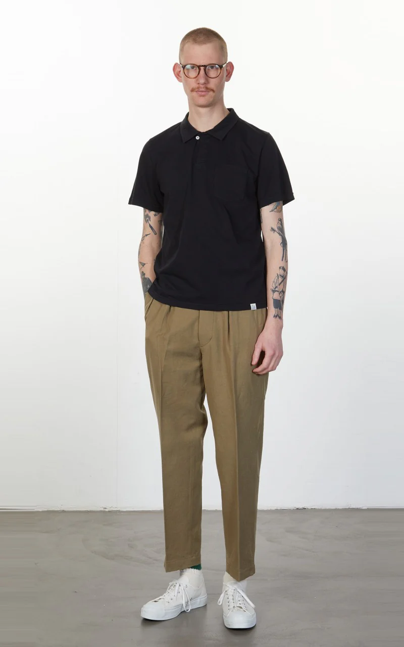 Merz b. Schwanen PLP02 Polo Pocket Shirt Deep Black - Image 3