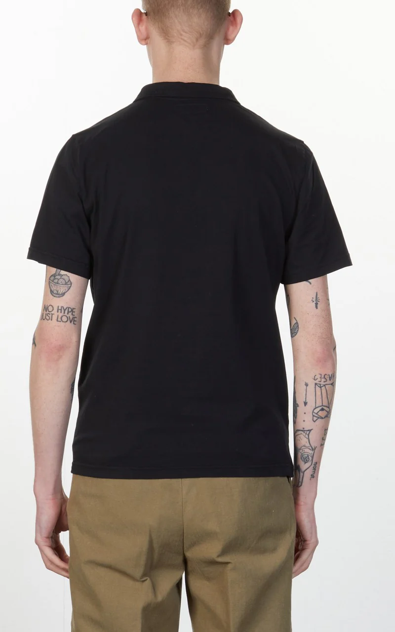Merz b. Schwanen PLP02 Polo Pocket Shirt Deep Black - Image 4