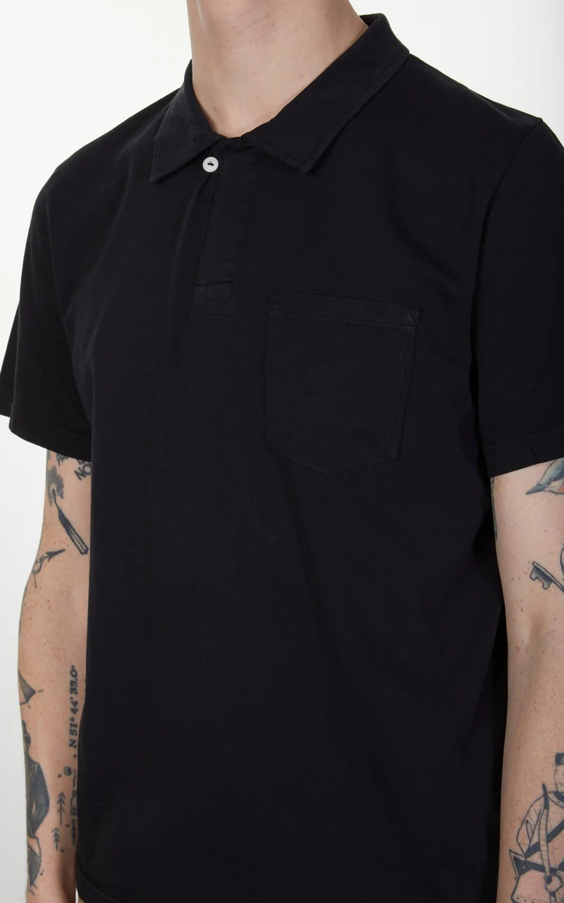 Merz b. Schwanen PLP02 Polo Pocket Shirt Deep Black - Image 5