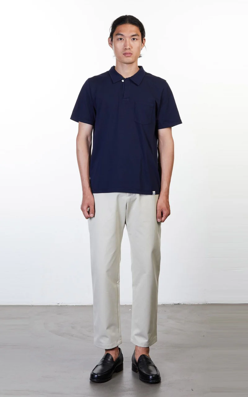 Merz b. Schwanen PLP02 Polo Pocket Shirt Deep Blue - Image 2