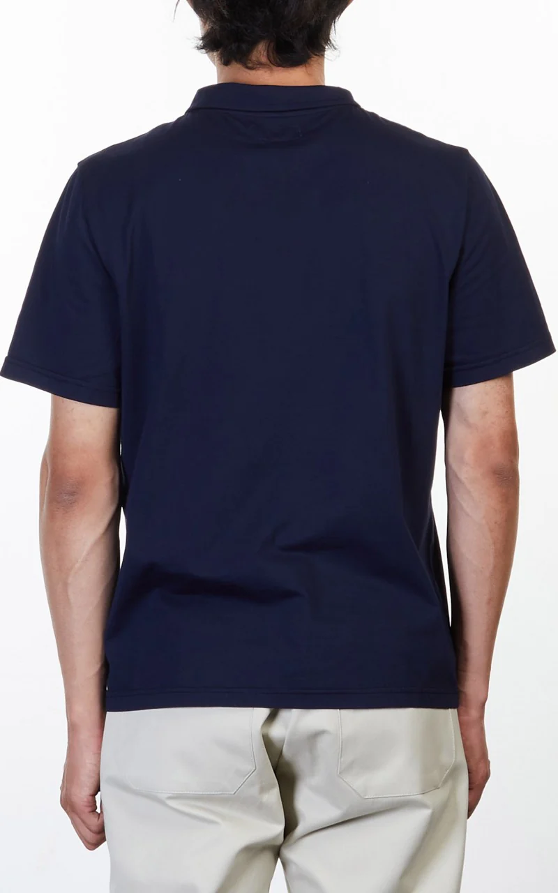 Merz b. Schwanen PLP02 Polo Pocket Shirt Deep Blue - Image 3