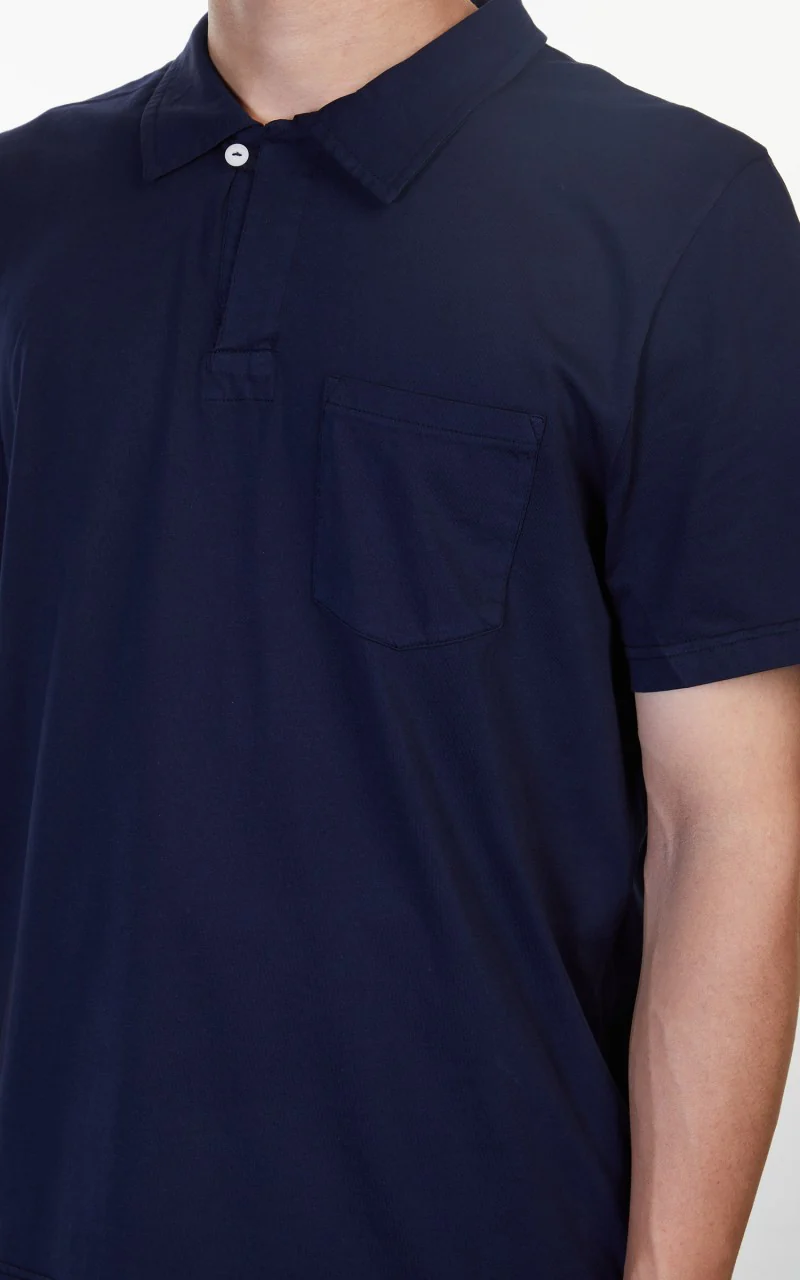 Merz b. Schwanen PLP02 Polo Pocket Shirt Deep Blue - Image 4